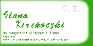 ilona kiripoczki business card